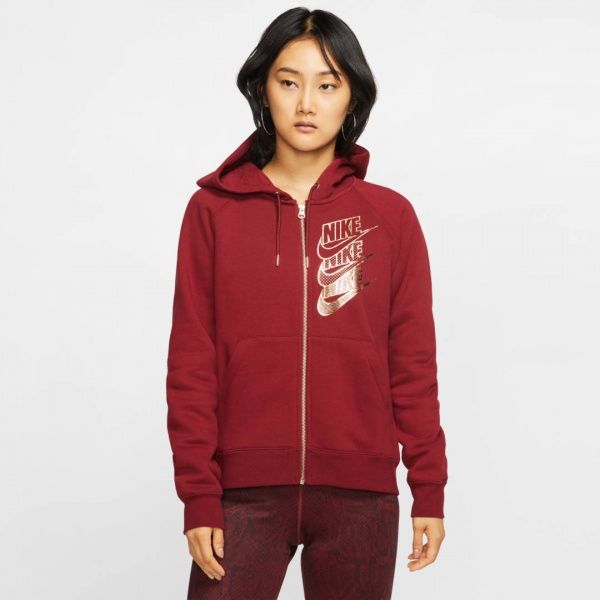 Джемпер Nike W NSW HOODIE FZ BB SHINE BV4988-677 р. S червоний