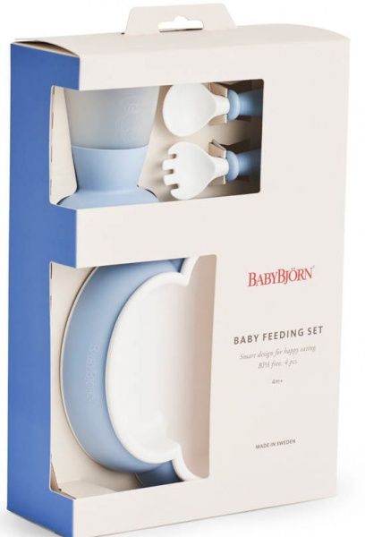 Набір посуду BabyBjorn Baby Feeding Set Powder Blue Блакитний