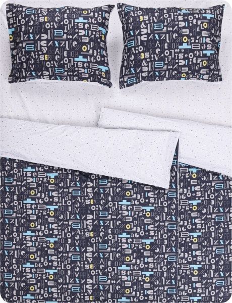 Комплект постільної білизни alphabet сімейний темно-сірий La Nuit 