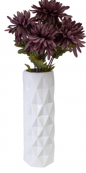 Ваза керамічна Nana ceramics Полі 41 см білий глянець 