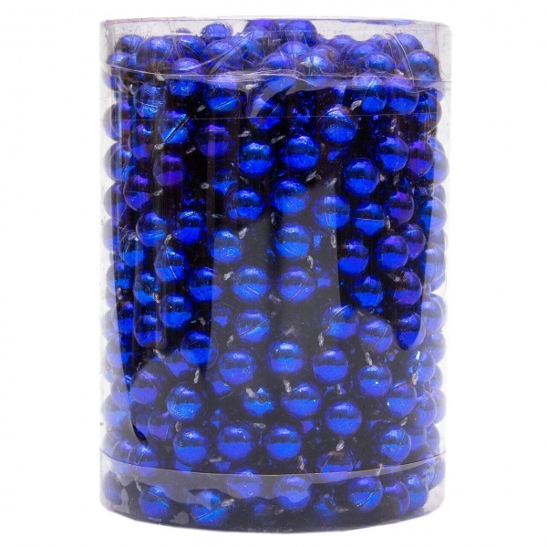 Бусы для елки синие, 10 мм х 8 м, 250041