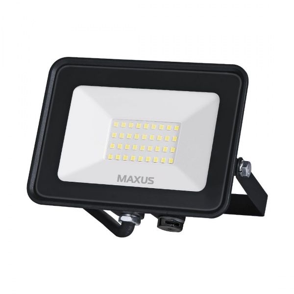 Прожектор светодиодный Maxus 30 Вт черный 1-MFL-04-3050 