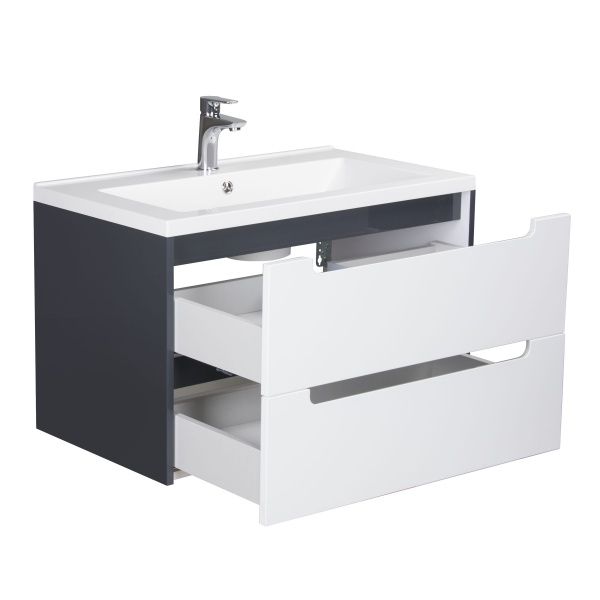 Тумба подвесная Мойдодыр Paula 80 с умывальником Cosmopolitan 80