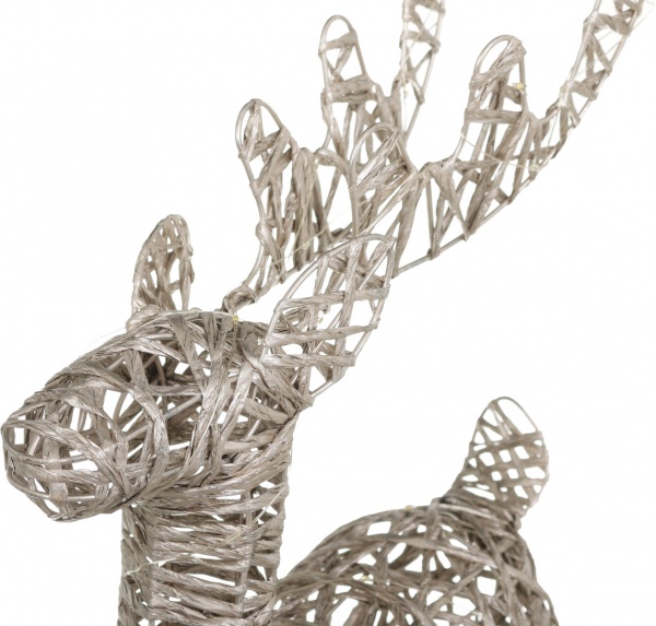 Декоративна фігура у формі оленя золотого кольору вбудований світлодіод (LED) 50 ламп 30 см 