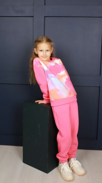 Костюм Маленькие люди Принт р.98 розовый 