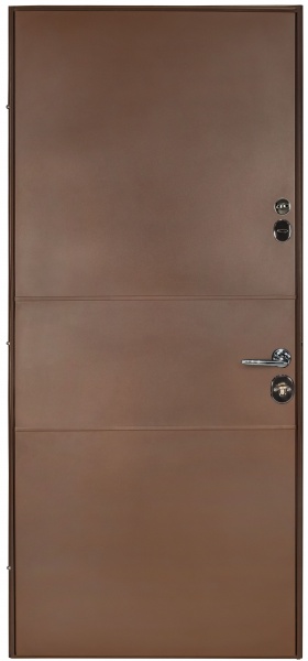 Дверь входная Булат Elegant 703 Metalic Wood - коричневая коричневый 2050x950 мм правая