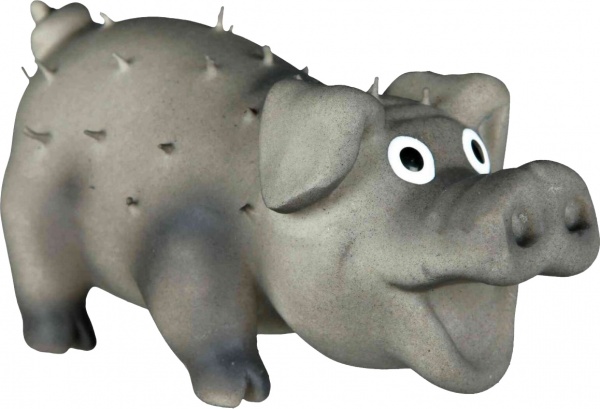 Игрушка для собак Trixie поросенок со щетиной и звуком латексный 10 см в ассортименте (35190)