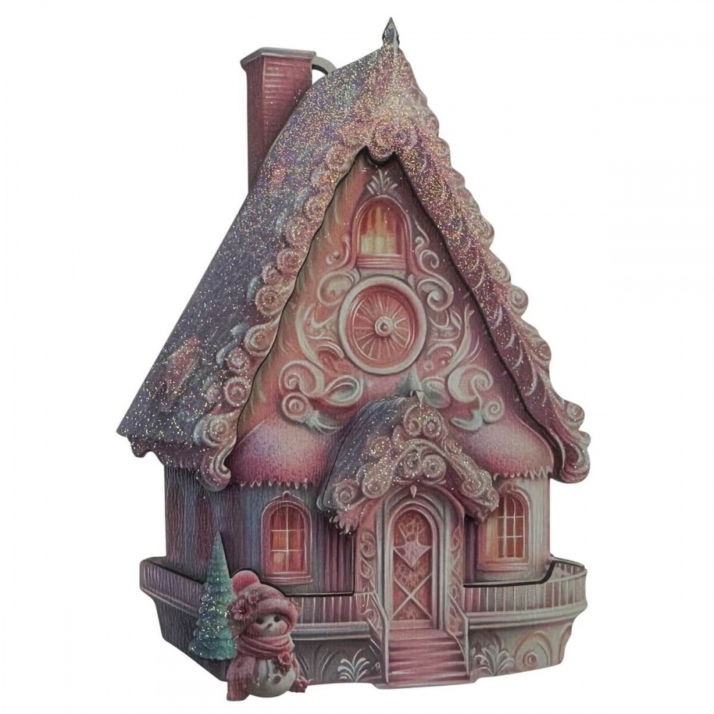 Подвеска MIS LT Домик 14 см розовый