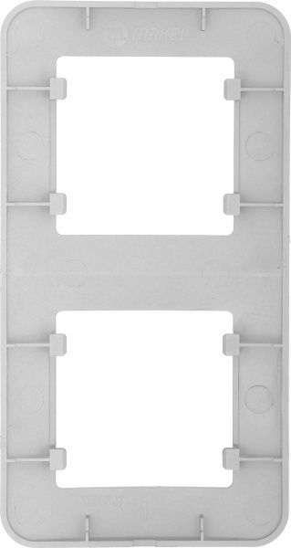 Рамка двомісна Makel Lillium Natural вертикальна сріблястий