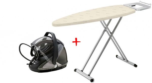 Праска з парогенератором Tefal PRO EXPRESS ULTIMATE+ GV9620 та прасувальна дошка Tefal IB 5100 Pro Comfort у дарунок 