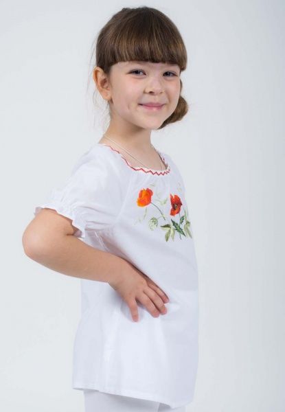 Блуза Гармонiя Маки р.128 белый 33240 