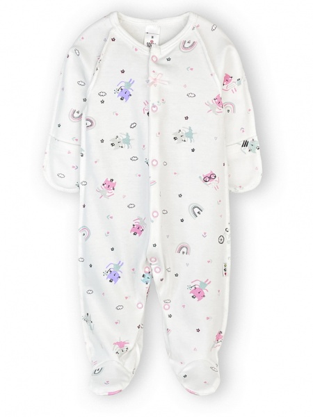 Чоловічок для дівчинки ТМ Софія Кішечки р.56 білий із малюнком 420156 