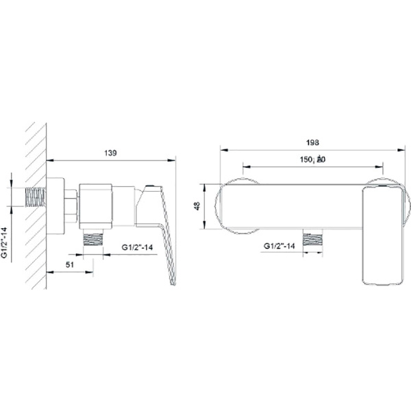 Змішувач для душу Imprese Grafiky ZMK041807080