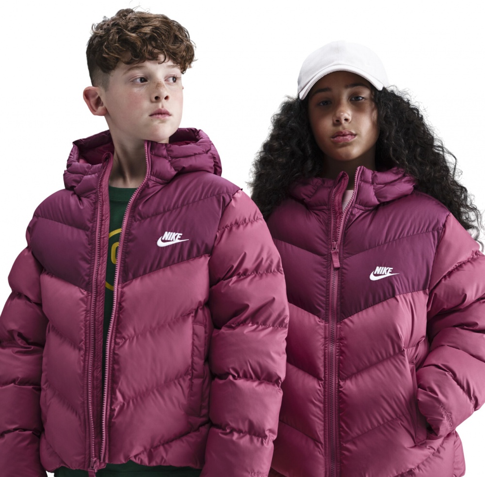 Пуховик детский зимний Nike K NSW TF ADP Puffer Colorblock IB6164-634 р.XL розовый