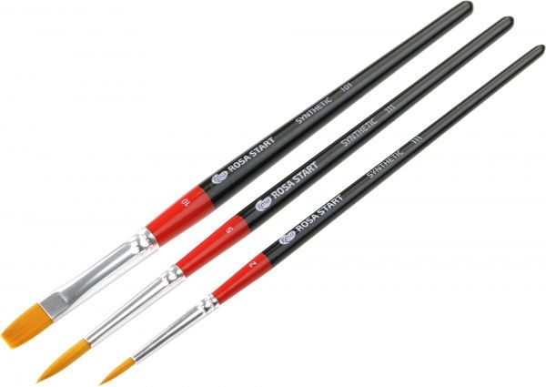 Набор кистей 6 синтетика, 3 шт. ROSA 