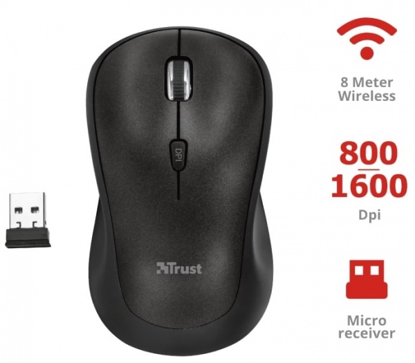 Мишка Trust Yvi plus wireless mouse black 