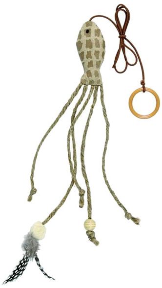 Игрушка для котов Trixie рыбка с пером на резинке 27см / 57см 45734