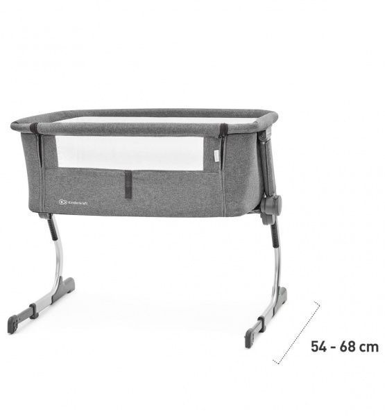 Кровать детская Kinderkraft приставная Uno Grey KKLUNOGRY00000