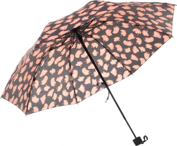 Парасолька Пір'я, складна, півавтомат помаранчевий 