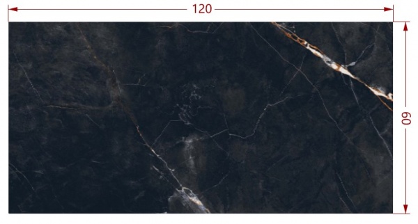 Плитка Cerossa Ceramica Procida Black 120x60 