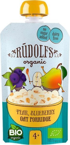 Каша безмолочна Rudolfs від 4 місяців з грушею та чорницею 110 г 