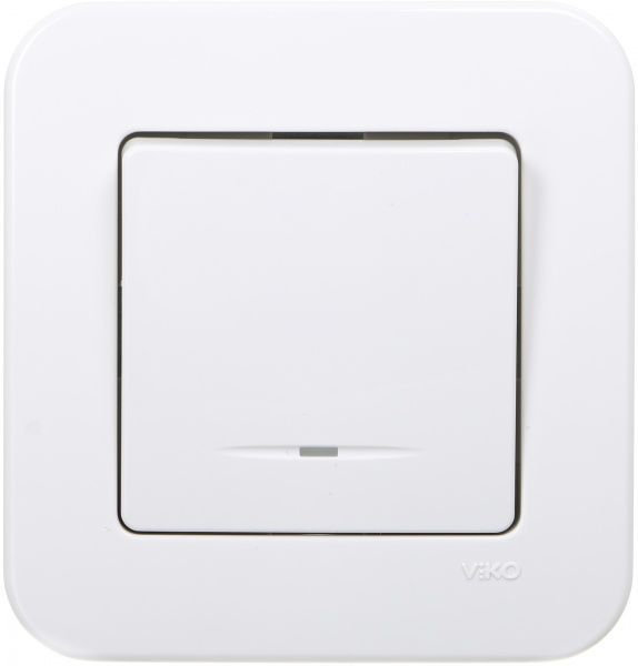 Вимикач одноклавішний Viko Rollina з підсвіткою 10 А 250В білий 90420019