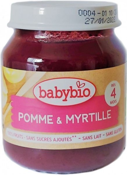 Пюре Babybio з яблука та чорниці 130г 51074 