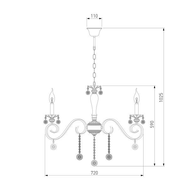 Люстра подвесная Strotskis Ravenna 8x60 Вт E14 белый 10104/8