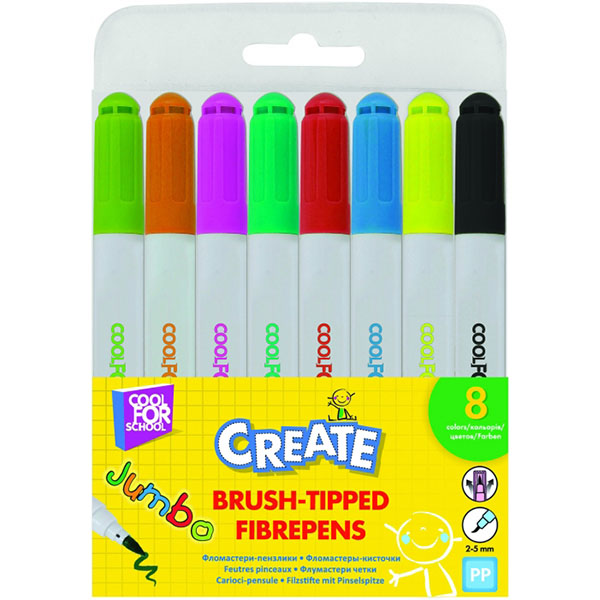 Фломастери-пензлики Create Jumbo 8 кольорів Cool For School