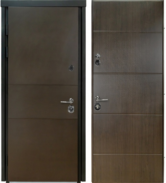Дверь входная Булат Термо House-703 венге темный 2050x850 мм левая