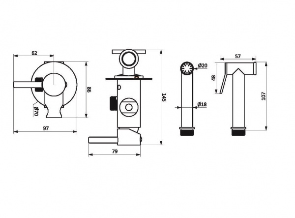 Набор для гигиенического душа Damixa Optima 217000000