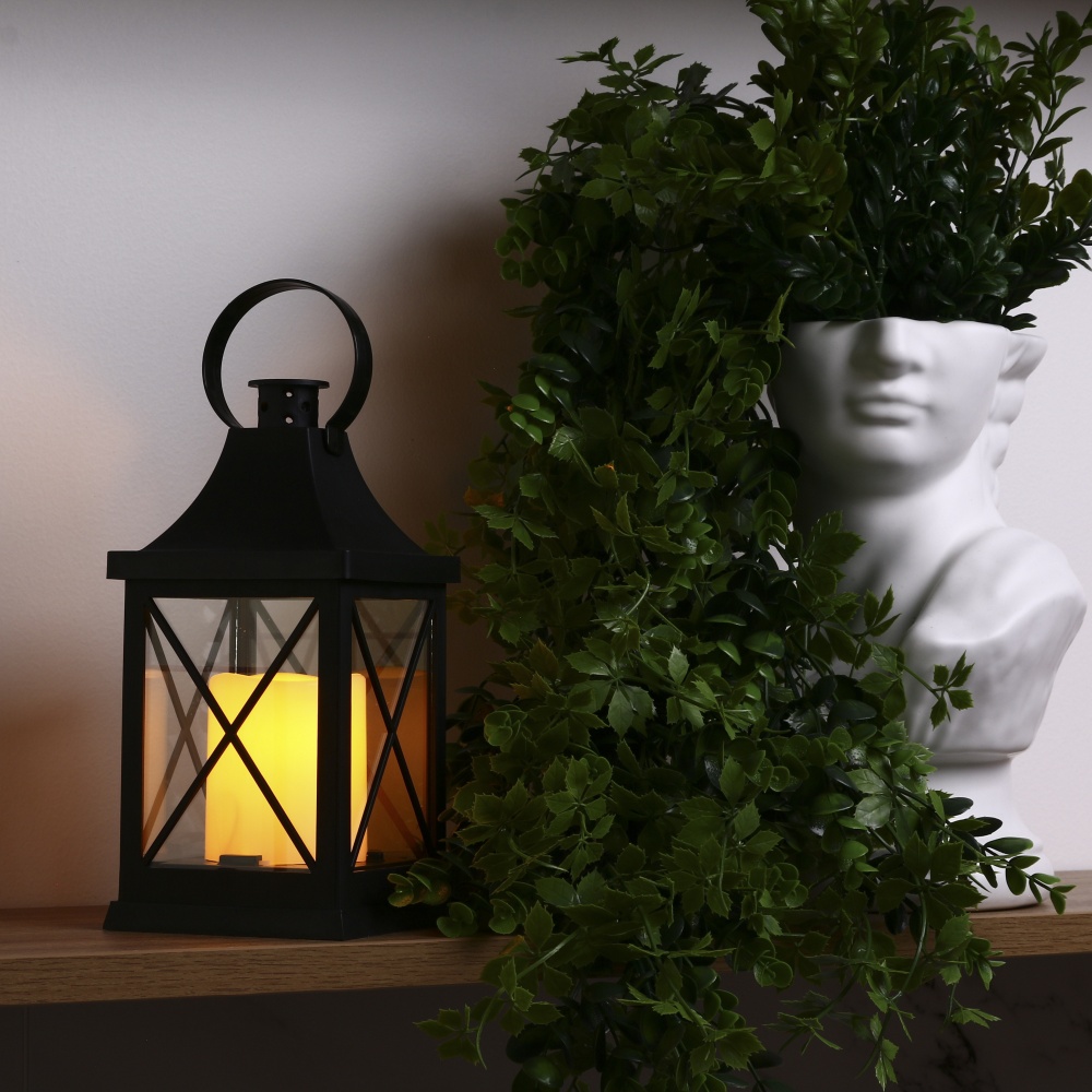 Свічка -ліхтар LED чорний 21х10х10 см пластиковий Pako-If