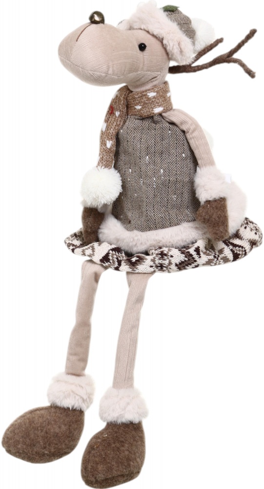 Декорация новогодняя Олень что сидит в ассортименте AZ230222AB 66 см