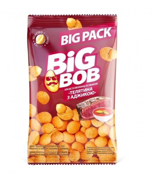 Арахіс Big Bob в хрусткiй оболонцi телятина з аджикою 90 г 