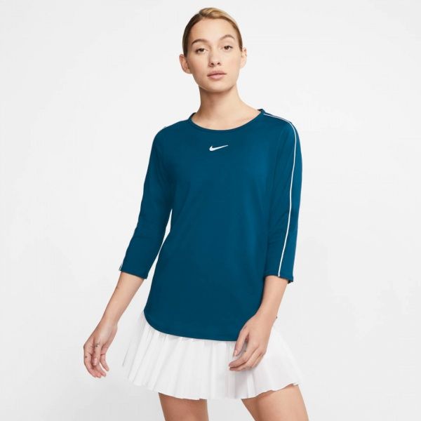Футболка Nike W NKCT TOP 3QT AQ7658-432 XS синій