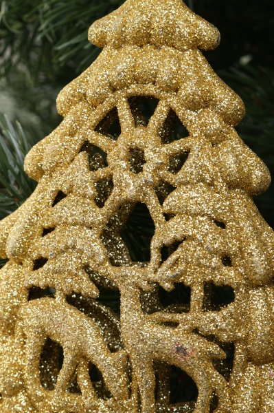 Декоративная подвеска Елка LD08083 20 см золотой