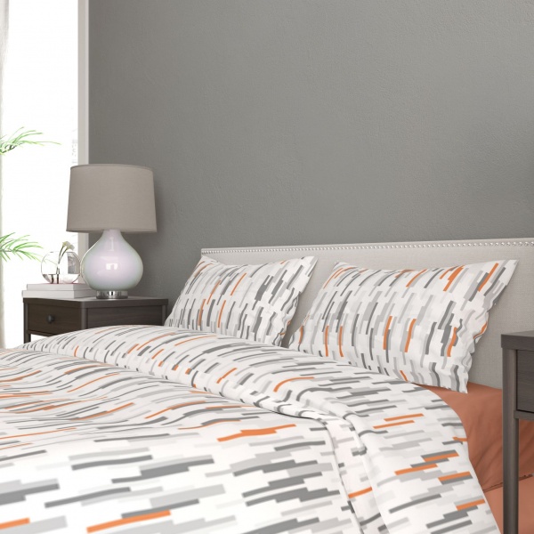 Комплект постельного белья Импульс евро белый с разноцветным Rigel 