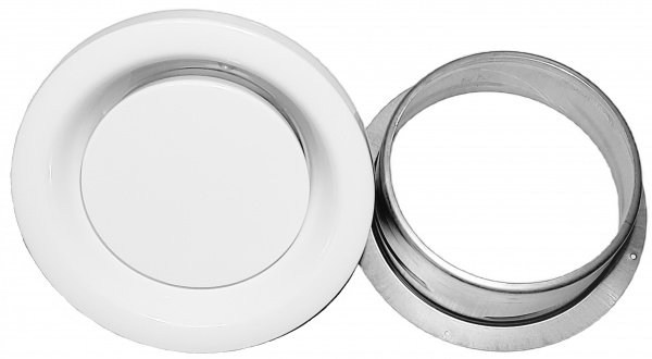 Рамка вентиляційна витяжна (анемостат) EVF 125 мм метал білий 