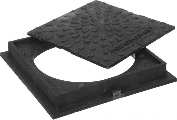 Люк ревизионный (обзорный) POLIMERPLAST 385x385 мм A15 без замка черный