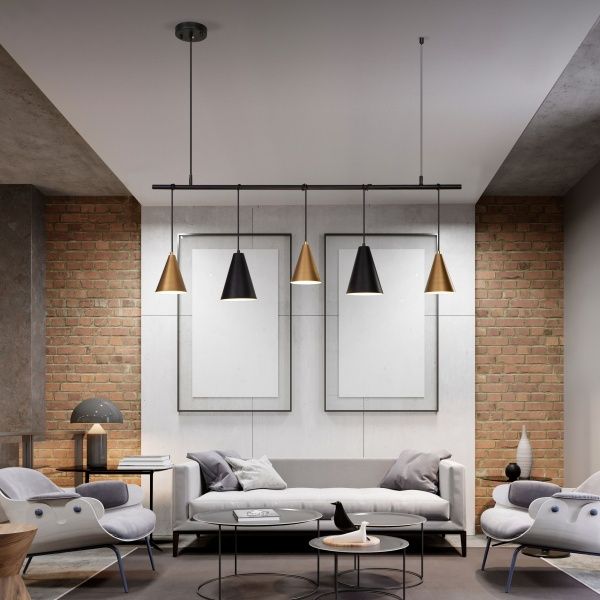 Підвіс Strotskis Castle 50088/5 5x60 Вт E14 чорний із золотистим 50088/5 (чорний/золото) 