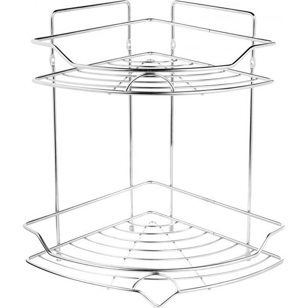 Полка угловая Lemax 2-х уровневая ЕВА-5003 S/S для ванной комнаты 255х255х330 мм 