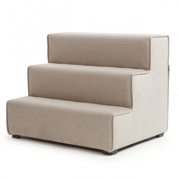 Пандус-ступени с лежанкой PETBED Velor левый 55x42x42 см серый