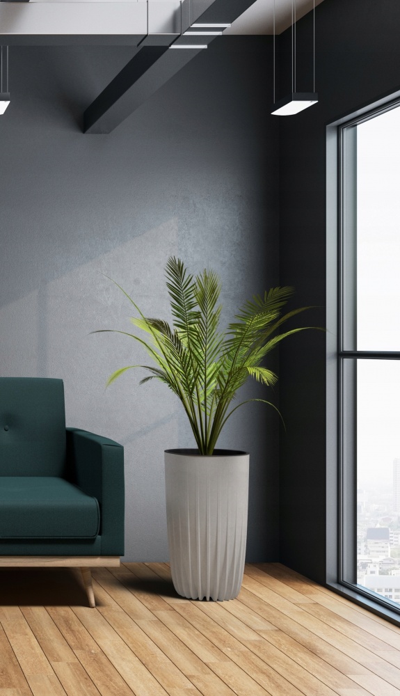 Вазон пластик MIRA TALL круглий антрацит 12,5 л Ламела (9829859)