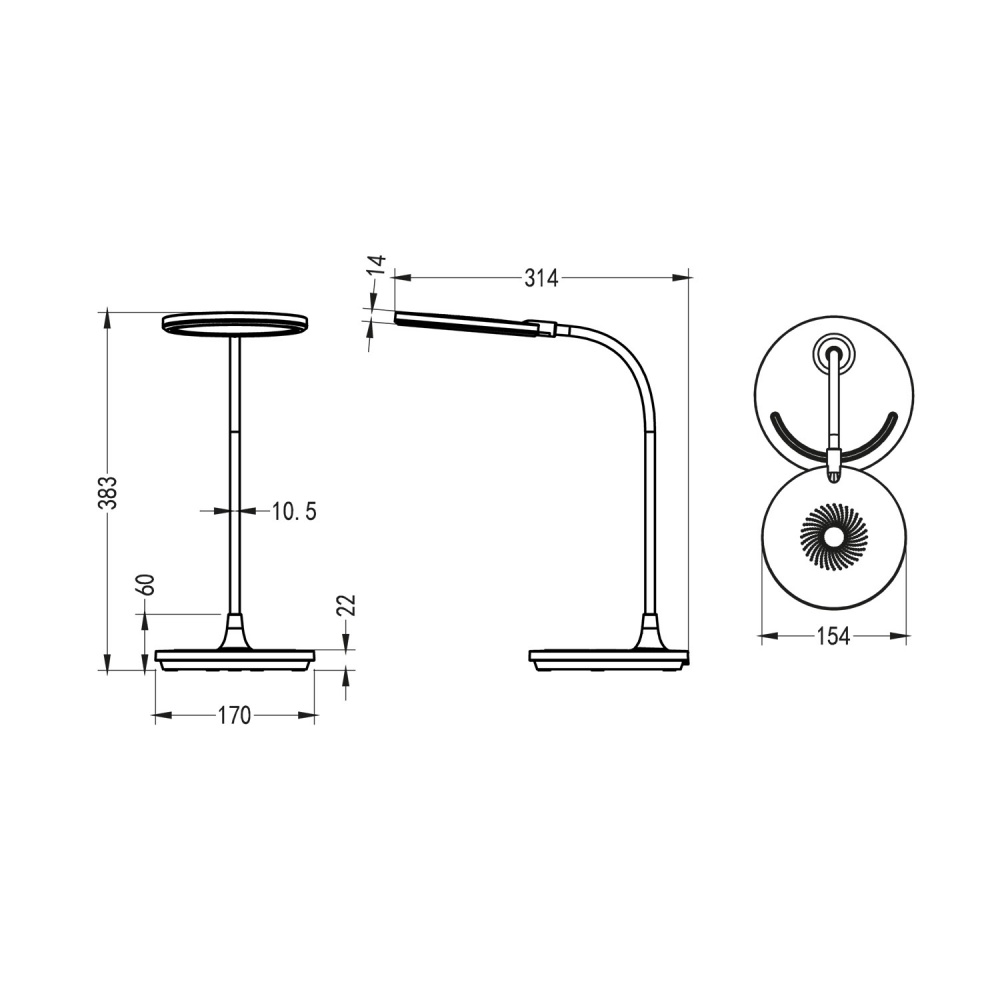Настільна лампа Maxus 12 Вт чорний 1-MDL-12W-BSmile