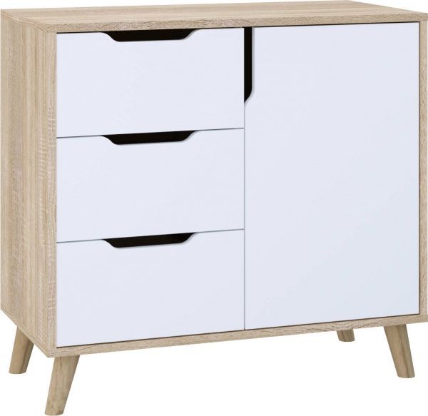 Комод Пехотин Ретро 800х755х400 дуб сонома/белый 