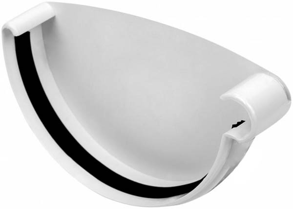 Заглушка ринви права Giza 120 мм білий 