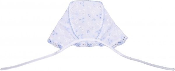 Чепчик детский Фламинго р.44 белый с голубым 538-007
