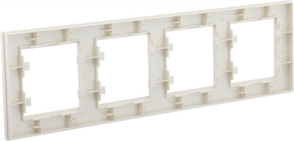 Рамка четырехместная Makel Karea горизонтальная слоновая кость