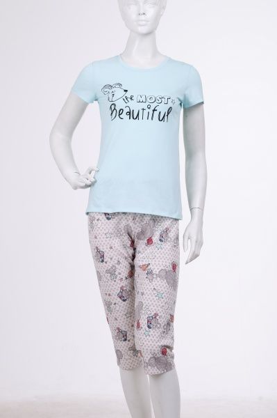 Пижама женская Roksana Mouse 782/12008 р. XL голубой с бежевым 