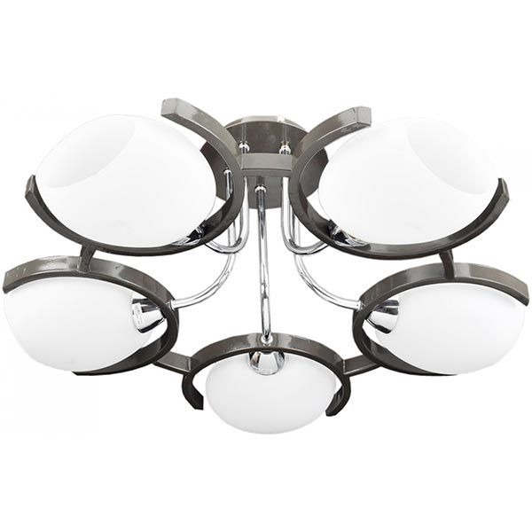 Люстра стельова Victoria Lighting 5xE14 хром/венге Odeon/PL5 walnut 